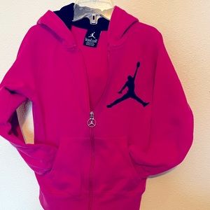 Girls Michael Jordan  zip hip pink hoodie